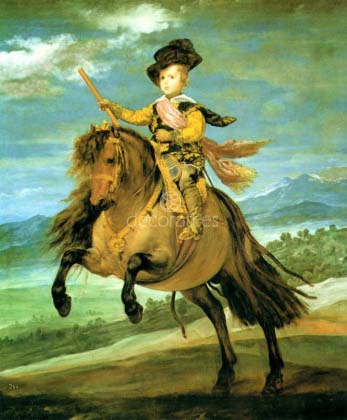 El principe Baltasar Carlos, a caballo