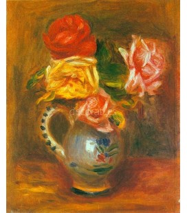 Roses in a Pottery Vase